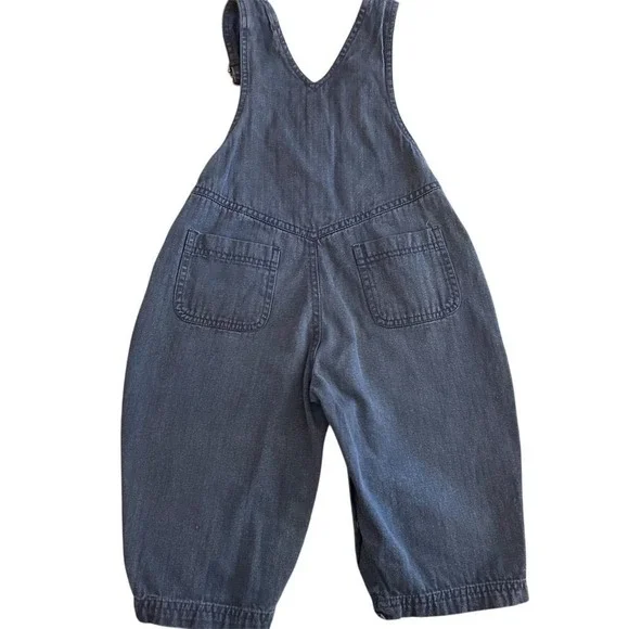 VTG 90s Bugle Boy Kids Blue Denim Overalls Size 2T Snap Inseam Retro Spors - Picture 8 of 9